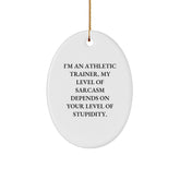 Funny Athletic Trainer Gifts, 'I'm An Athletic Trainer' Oval Ornament, Christmas Unique Gifts for Men, Women, Coworkers, Family and Friends - Image 1